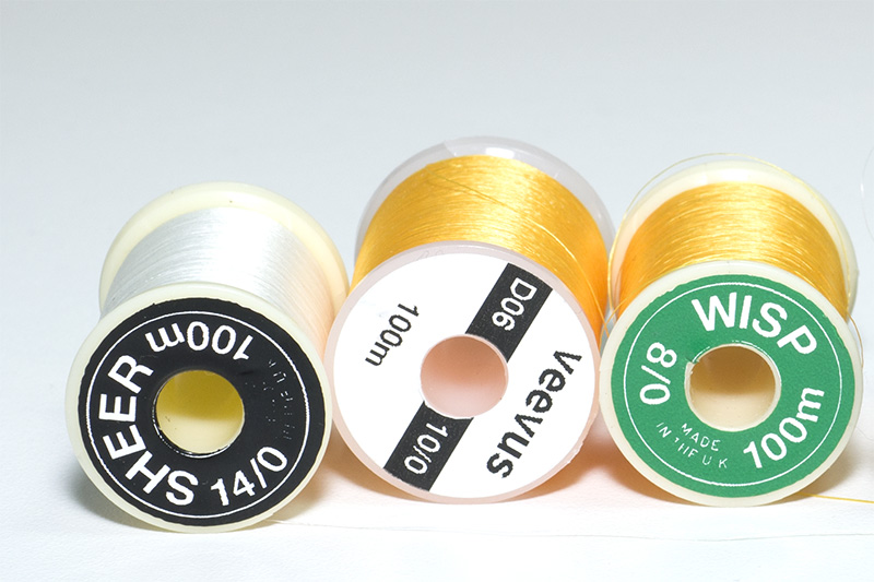 gg sheer and veevus and gg wisp fly tying threads